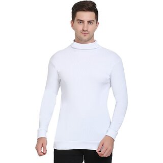                       Fashlook Solid Full Sleeve Casual White Sweaters For Mens                                              