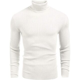                      Fashlook Woven Design Full Sleeve Casual White Sweaters For Mens                                              