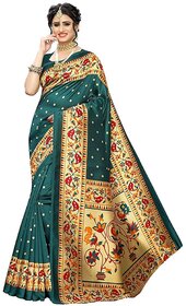 SVB Saree Green Colour Art Silk Printed Saree