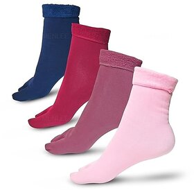 Minha  Woolen Socks for Women With Velvet Fur Inside  Themral Warm Fur Socks For Women  (Pack of 2)