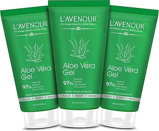 L'avenour Aloe Vera Gel with Vitamin C, E, Pure Aloe Vera & Neem Ext for Face, Body & Hair (450 ml)