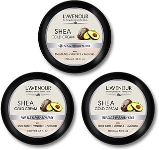 L'avenour Shea Cold Cream with Vitamin E & Avocado Oil For Deep Hydration & Dry Skin (300 ml)