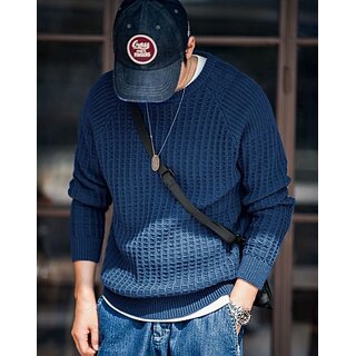                       Fashlook Solid Full Sleeve Casual Blue Sweaters For Mens                                              