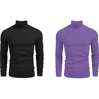                       Fashlook Solid Multicolor Full Sleeve Sweaters For Mens (Pack of 2)                                              
