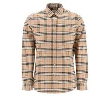                       Fashlook Printed Curved Collar Regular Fit Cotton Blend Casual Cream Shirt For Mens                                              