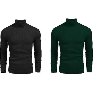                       Fashlook Solid Multicolor Full Sleeve Sweaters For Mens (Pack of 2)                                              