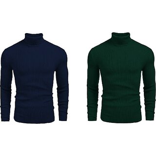                       Fashlook Solid Multicolor Full Sleeve Sweaters For Mens (Pack of 2)                                              