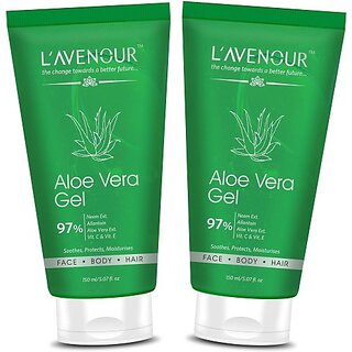 L'avenour Aloe Vera Gel with Vitamin C, E, Pure Aloe Vera & Neem Ext for Face, Body & Hair (300 ml) L'avenour Aloe Vera Gel with Vitamin C, E, Pure Aloe Vera & Neem Ext for Face, Body & Hair (300 ml)