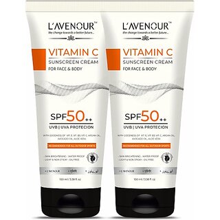 L'avenour Sunscreen - SPF 50 PA++ Vitamin C Sunscreen SPF 50 PA++ For UVB & UVA Protection, For All Outdoor Sports (200 ml)