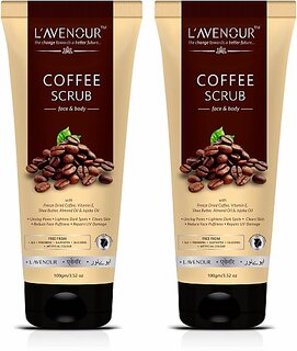 L'avenour Coffee Scrub for Unclog Pores, Lightens Dark Spots & Repairs UV Damage Scrub (200 g)