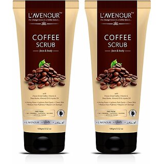 L'avenour Coffee Scrub for Unclog Pores, Lightens Dark Spots & Repairs UV Damage Scrub (200 g) L'avenour Coffee Scrub for Unclog Pores, Lightens Dark Spots & Repairs UV Damage Scrub (200 g)
