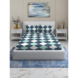                       BEDZY Premium 180 TC Cotton Blend Fitted Single Bedsheets with 2 Pillow Covers | Single Bed Breathable BEDZY | Wrinklefree | 51