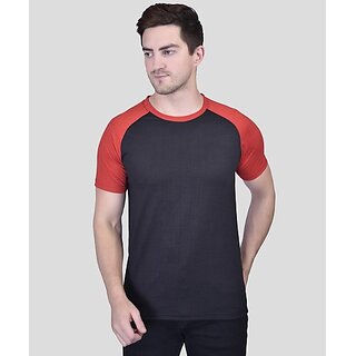                       PrintCultr Colorblock Men Round Neck Cotton Blend Navy Blue, Red T-Shirt                                              