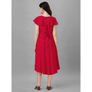 Elegant Women Parnavi Women Fit And Flare Red Dress 2025 at ShopCircuit | ONDC