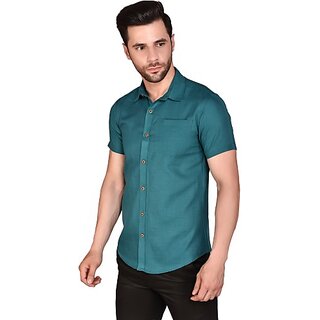                       PrintCulture PRINTCULTR Men Regular Fit Solid Spread Collar Casual Shirt                                              
