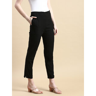                       Granth Fashion Stretchable Pant With Right Side Pocket And Left Side Zipper For Adjustment, Stylish And Practical Design,Perfect For Everyday Wear (Black)                                              