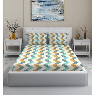 BEDZY Premium Cotton Blend Flat 180 TC Double Bedsheets with 2 Pillow Covers | Double Bed Breathable BEDZY | Wrinklefree | 90 x 100 | 228x254 cm | Multicolour BEDZY Premium Cotton Blend Flat 180 TC Double Bedsheets with 2 Pillow Covers | Double Bed Breathable BEDZY | Wrinklefree | 90 x 100 | 228x254 cm | Multicolour