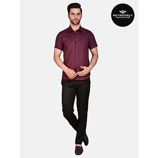                       PrintCultr PLUS Plus Size Men Regular Fit Solid Spread Collar Casual Shirt                                              