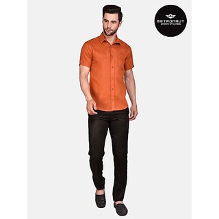                       PrintCultr PLUS Plus Size Men Regular Fit Solid Spread Collar Casual Shirt                                              