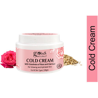                       Globus Naturals Cold Cream Quick Absorbing Non Sticky Formula For Healthy Soft Hydrated Glowing Skin 100gm                                              
