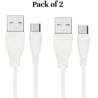DIGIMATE DGMGO5-011 Type C Cable With 5 AMP Output For Charging Data Transfer (Pack of 2, White, TPE, 1 Meter) DIGIMATE DGMGO5-011 Type C Cable With 5 AMP Output For Charging Data Transfer (Pack of 2, White, TPE, 1 Meter)