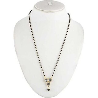 Brass and Alloy Gold Plated Mangalsutra for Women with Traditional Design and Elegant Black Beads Brass and Alloy Gold Plated Mangalsutra for Women with Traditional Design and Elegant Black Beads