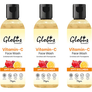 Globus Remedies Anti Ageing Skin Brightening Vitamin C Face Wash 75gm Set of 3 Globus Remedies Anti Ageing Skin Brightening Vitamin C Face Wash 75gm Set of 3