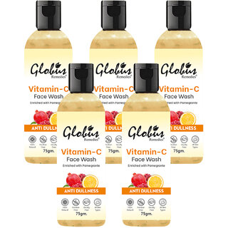Globus Remedies Anti Ageing Skin Brightening Vitamin C Face Wash 75gm Set of 5 Globus Remedies Anti Ageing Skin Brightening Vitamin C Face Wash 75gm Set of 5