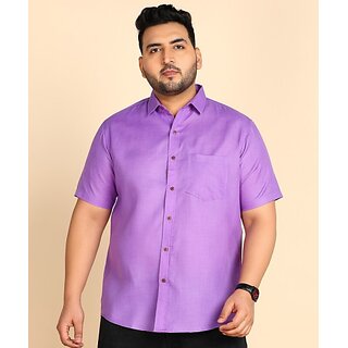                       PrintCultr PLUS Plus Size Men Regular Fit Solid Spread Collar Casual Shirt                                              
