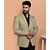 PrintCultr Solid Mandarin Festive & Wedding Men Blazer (Brown)