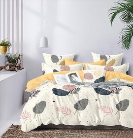 Double Bed Printed Cotton Bedsheet with 2 Pillow Covers (90100 inches)