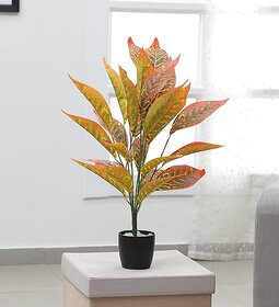 De Gardenia Artificial Plant Leaves Tropical Monstera Large Artificial Plants Fake Zebra Leaf Plastic Palm Tree Branch for Home Garden Decor  26 Leaves (Height  76CM, Green-C) Pot Not Included