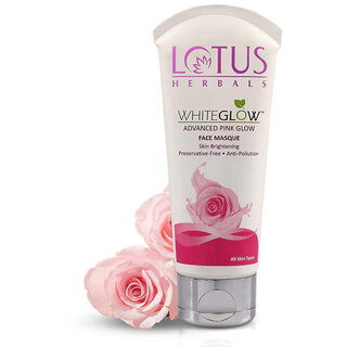                       Lotus Herbals Whiteglow Advanced Pink Glow Face Mask  Preservative Free  Suitable For All Skin Types  100G                                              