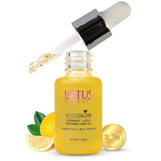 Lotus Herbals Whiteglow Vitamin C And Gold Radiance Face Oil For Dull Dry Skin Intense Hydration 15Ml Lotus Herbals Whiteglow Vitamin C And Gold Radiance Face Oil For Dull Dry Skin Intense Hydration 15Ml