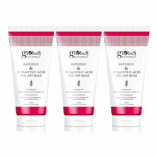 Globus Naturals Glycolic 1 Salicylic Acid Anti Acne Peel Off Mask For Oily Acne Prone Skin Natural Ayurvedic Formula Chemical Free Cruelty Free 100 gms Set of 3 Globus Naturals Glycolic 1 Salicylic Acid Anti Acne Peel Off Mask For Oily Acne Prone Skin Natural Ayurvedic Formula Chemical Free Cruelty Free 100 gms Set of 3