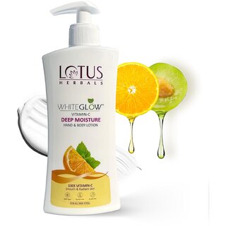 Lotus Herbals Whiteglow Vitamin C Deep Moisture Hand Body Lotion Moisturises And Brightens, 400Ml Lotus Herbals Whiteglow Vitamin C Deep Moisture Hand Body Lotion Moisturises And Brightens, 400Ml