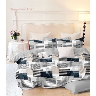 Double Bed Printed Cotton Bedsheet with 2 Pillow Covers (90100 inches)