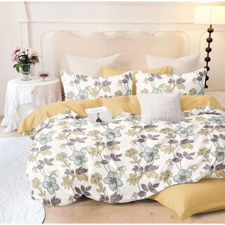 Double Bed Printed Cotton Bedsheet with 2 Pillow Covers (90100 inches)