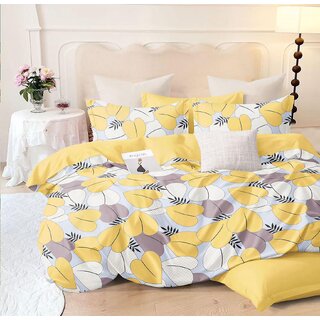 Double Bed Printed Cotton Bedsheet with 2 Pillow Covers (90100 inches)