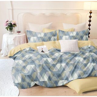 Double Bed Printed Cotton Bedsheet with 2 Pillow Covers (90100 inches)