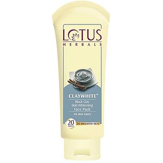 Lotus Herbals Claywhite Black Clay Face Pack Detans Skin Unclogs Pores 120G Lotus Herbals Claywhite Black Clay Face Pack Detans Skin Unclogs Pores 120G