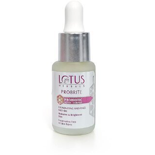                       Lotus Herbals Probrite Illuminating Radiance Face Oil  For Hydration of Dull  Dry Skin  Probiotic  15ml                                              