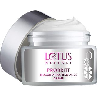 Lotus Herbals Probrite Illuminating Radiance Cream for Soft, Smooth and Evenly Pigmented Skin 50g Lotus Herbals Probrite Illuminating Radiance Cream for Soft, Smooth and Evenly Pigmented Skin 50g