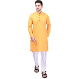 PrintCultr Men Kurta and Pant Set (Yellow)