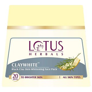 Lotus Herbals Claywhite Black Clay Face Pack Detans Skin Unclogs Pores 350g Lotus Herbals Claywhite Black Clay Face Pack Detans Skin Unclogs Pores 350g
