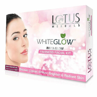                       Lotus Herbals Whiteglow Insta Glow 1 Facial Kit  For Radiant Glowing Skin  Natural Ingredients  40G                                              
