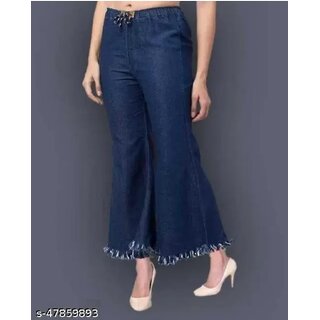                       Minha denim women fancy glamourous plazzo                                              