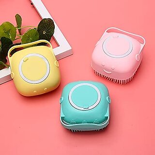                       Body Scrubber with Soap Dispenser Brush, Silicone Exfoliating Brushes, Soft Body Exfoliator, Bath Loofah for Babies, Ki                                              