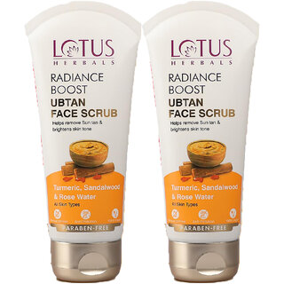 Lotus Herbals Radiance Boost Ubtan Face Scrub Turmeric, Sandalwood And Rose Water 100Gm ( Pack Of 2 ) Lotus Herbals Radiance Boost Ubtan Face Scrub Turmeric, Sandalwood And Rose Water 100Gm ( Pack Of 2 )