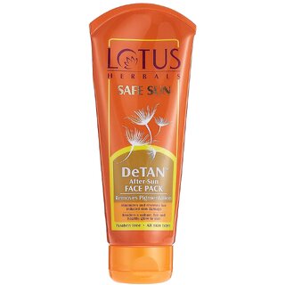                       Lotus Herbals Safe Sun DeTan After-Sun Face Pack Horse chestnut extracts reduces Sun Tan 100g                                              